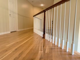 White oak hallway refinished in weathered oak